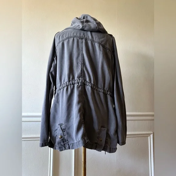 Max Jeans Grey Military Parka Size Medium - Picture 3 of 7